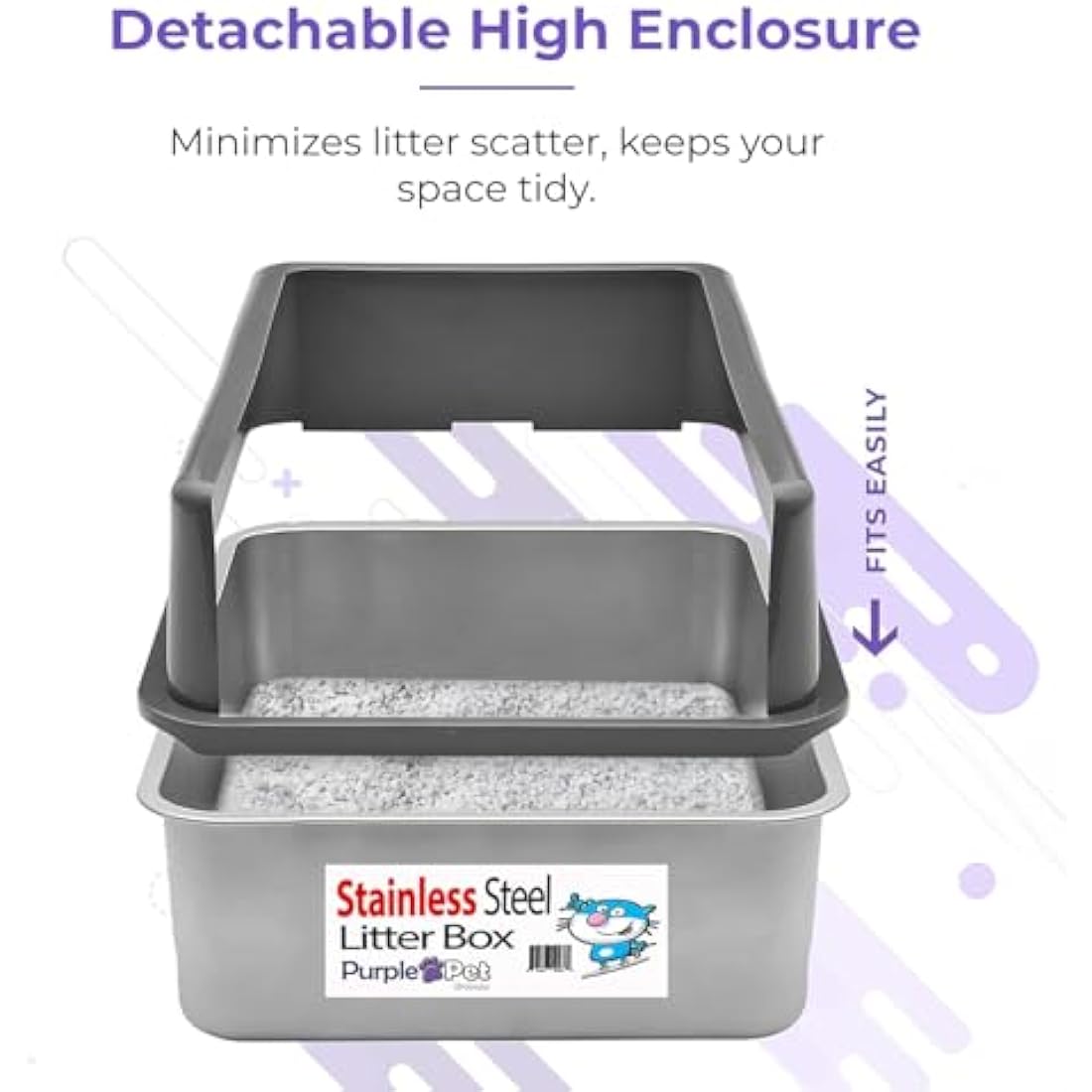 iPrimio Stainless Steel XL Cat Litter Box – High Sided & Odour Resistant