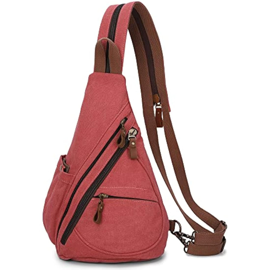 VARLIVOO Waterproof Canvas Sling Bag – Unisex Crossbody Hiking Daypack