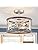 Jolof Store Farmhouse 3-Light Wood Grain Semi-Flush Mount Chandelier