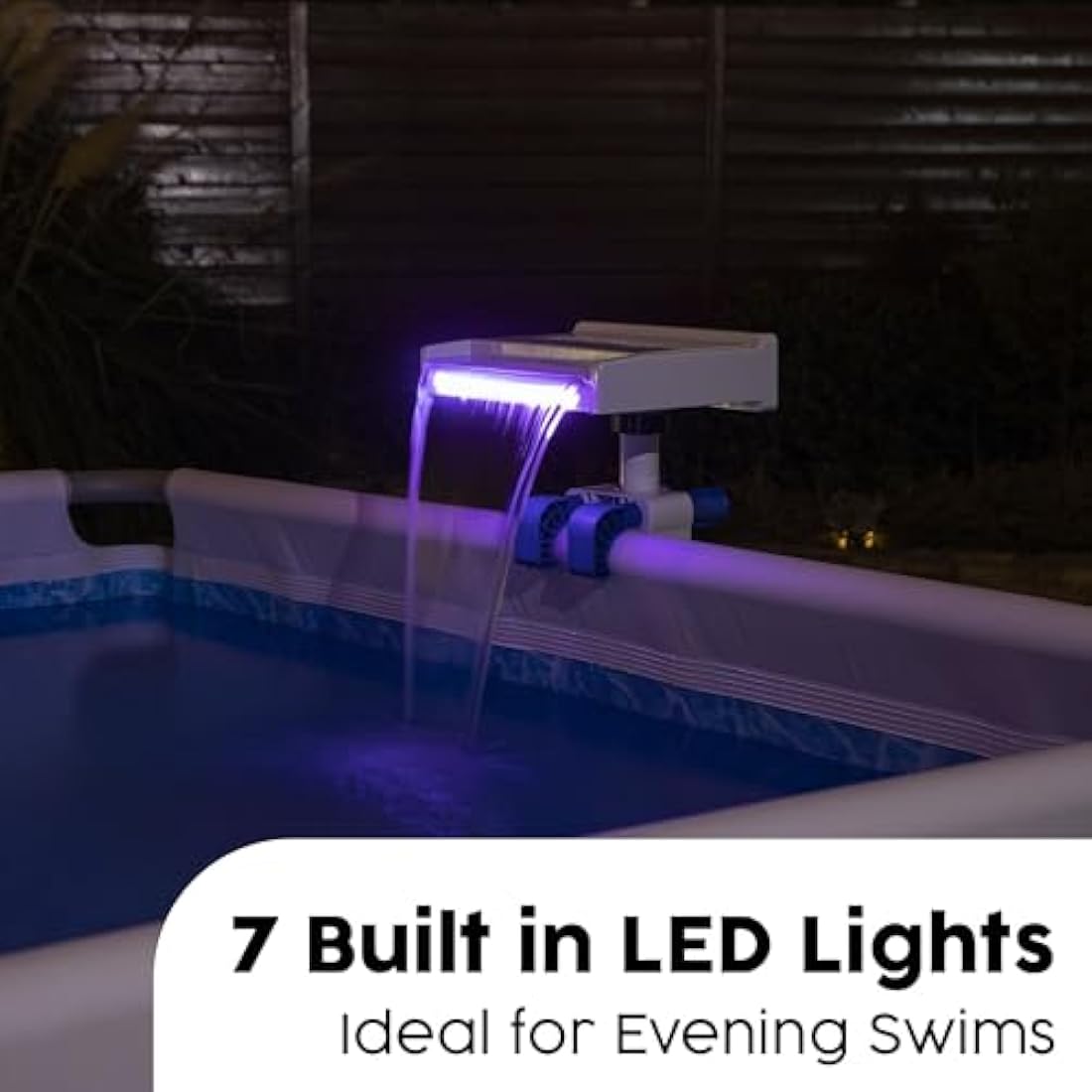 Bestway LED Pool Waterfall for Above Ground Pools – 7-Color Light Show