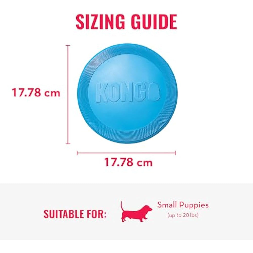KONG Puppy Flyer – Durable Rubber Teething Flying Disc Toy for Puppies