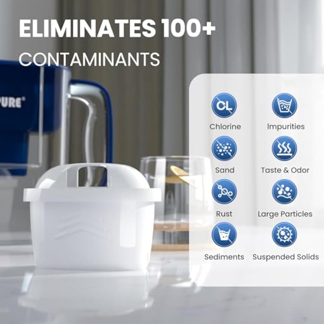 GOLDEN ICEPURE Water Filter Cartridges for Brita Maxtra+ | 12 Pieces