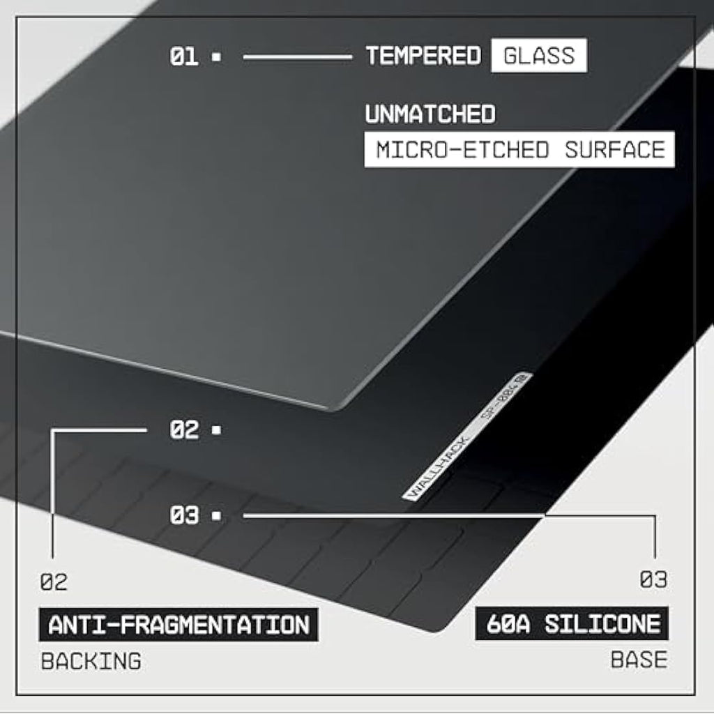 Wallhack SP-004 Glass Gaming Mousepad – Tempered Glass, Black, XL