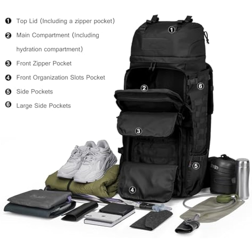 Mardingtop 75L Tactical Backpack | 600D Polyester Military Rucksack