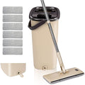 Masthome Flat Mop and Bucket Set | 6 Microfibre Pads for Hardwood Floors