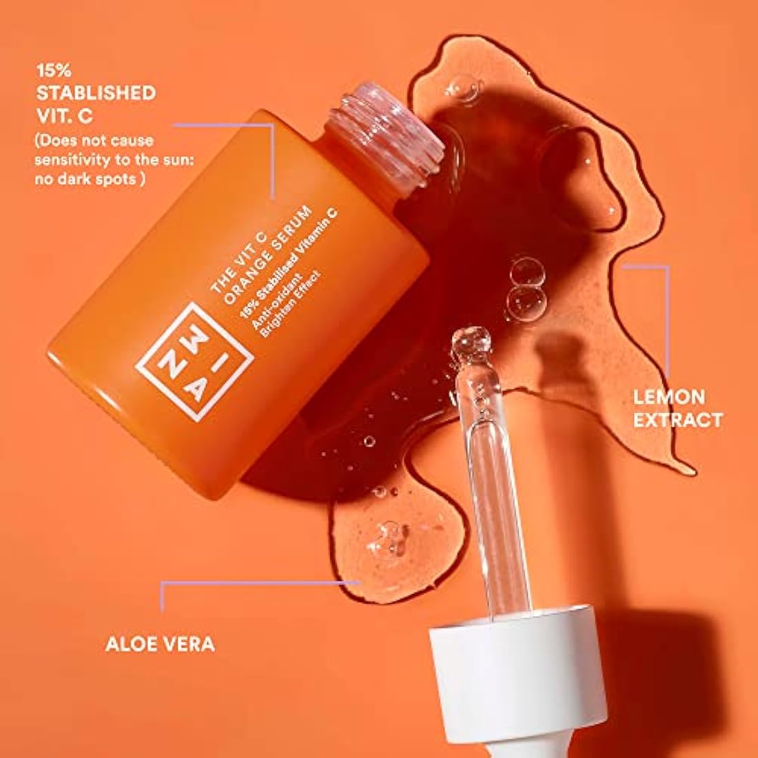 3INA MAKEUP The Vit C Orange Serum – 15% Vitamin C Brightening Serum