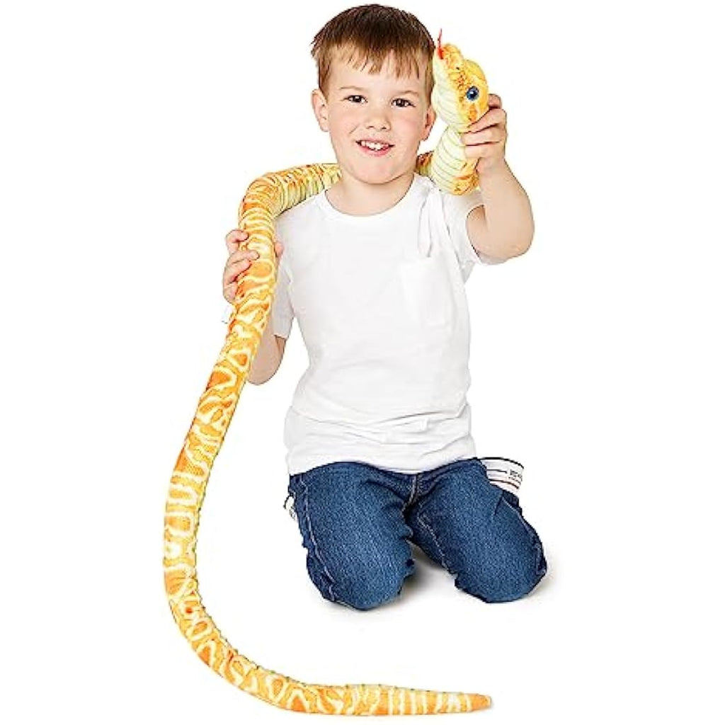 Zappi Co Yellow Corn Snake Plush Toy – 180cm Realistic Stuffed Animal