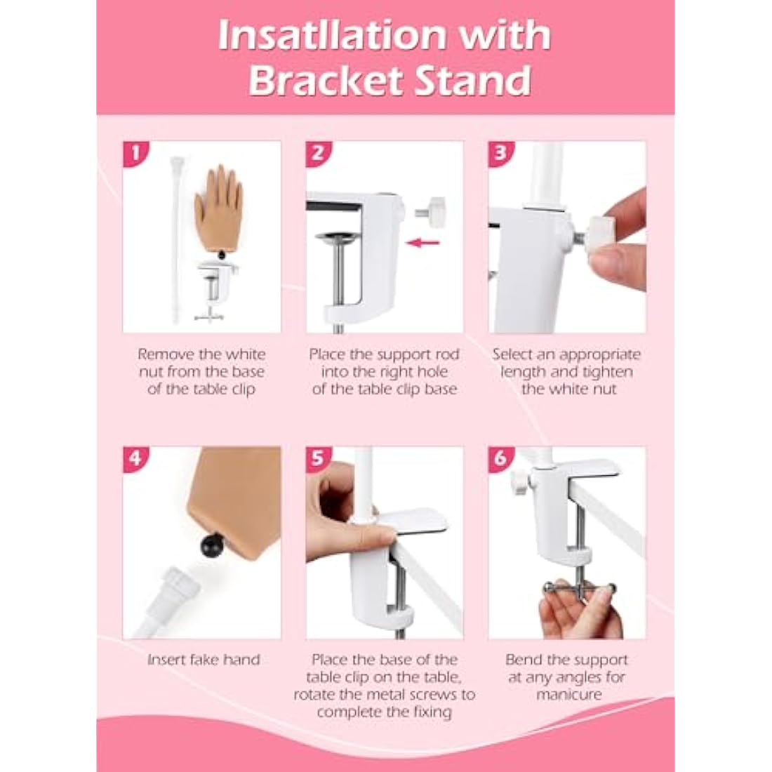 Adonafy Silicone Practice Hand for Acrylic Nails – Flexible Nail Model