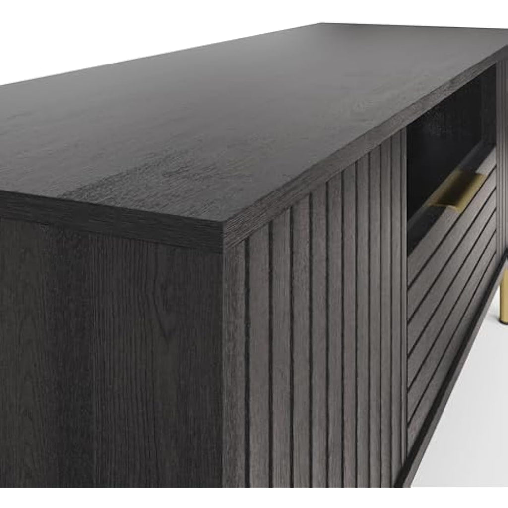 Nervata Modern TV Unit – Black Media Entertainment Console