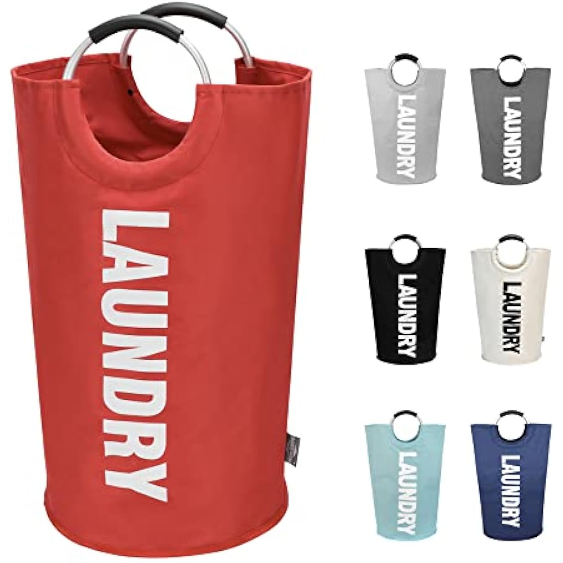 DOKEHOM 90L Large Laundry Basket | Waterproof Oxford Clothes Hamper - Red