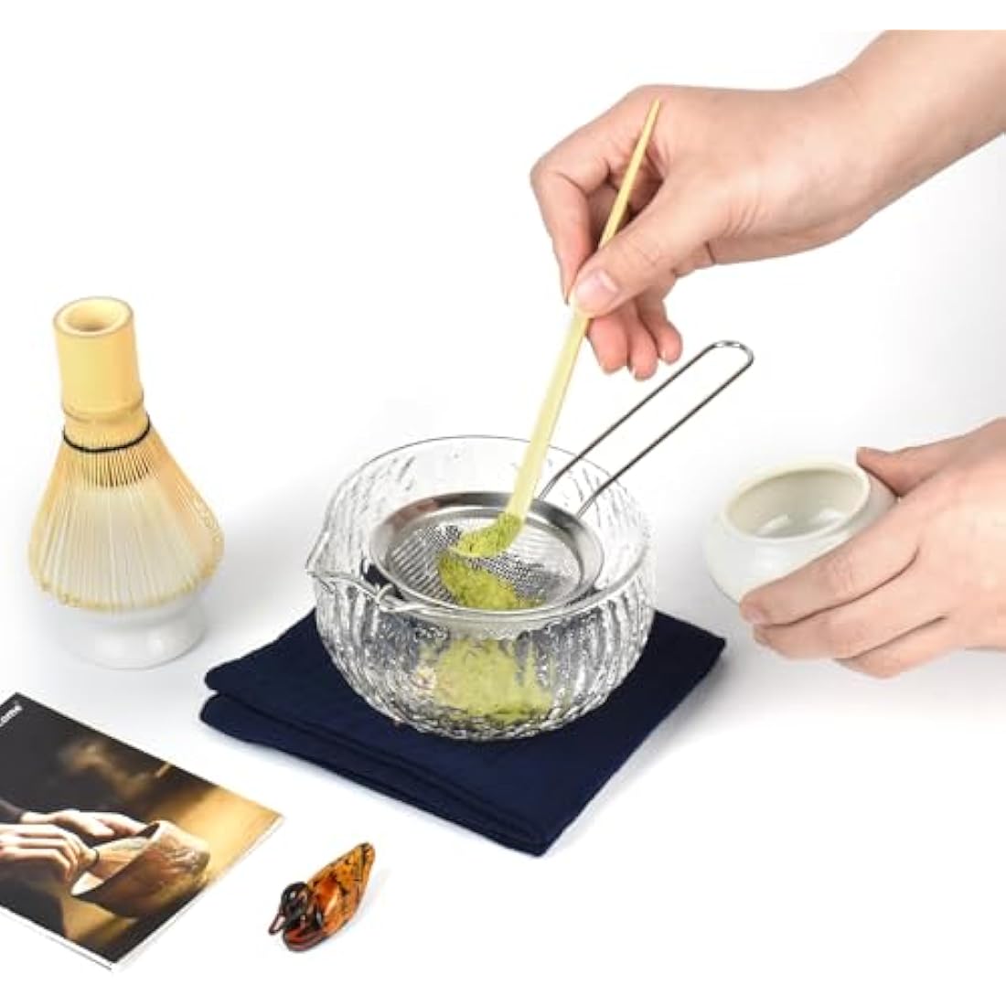Jolof Store 9-Piece Japanese Matcha Tea Set with Bamboo Whisk - White