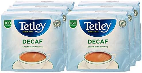 Tetley Original Decaf Black Tea - Bulk Pack of 6 Boxes (960 Teabags)