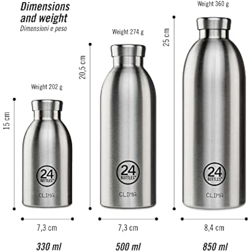 24BOTTLES Clima Bottle – 850ml Insulated Stainless Steel Water Bottle