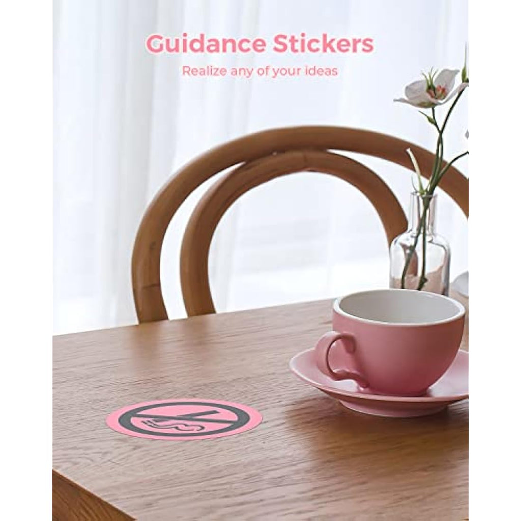 Munbyn 3" Pink Circle Thermal Sticker Labels | 500 Round Self-Adhesive Roll