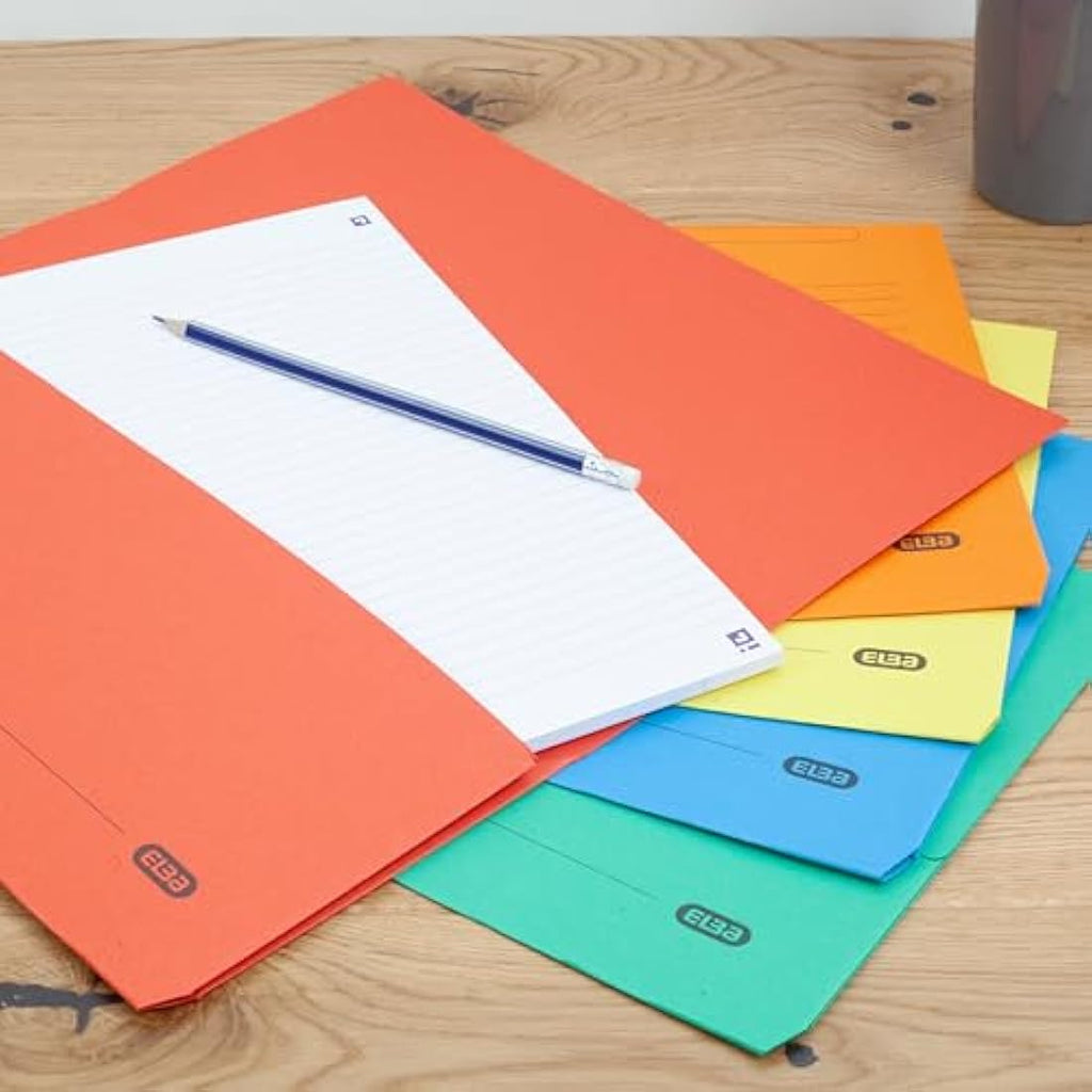 Elba Foolscap Document Wallets – Assorted Colours – Pack of 10