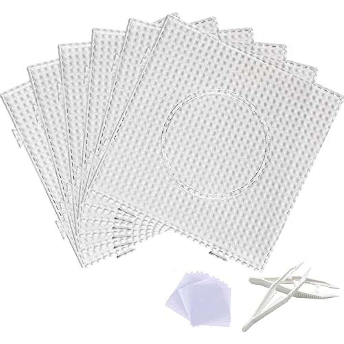 Jolof Store 5mm Fuse Bead Boards - 6 Large Square Pegboards with Tweezers