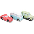 New Classic Toys Wooden Cars Set – 3 Piece Montessori Toy Vehicles