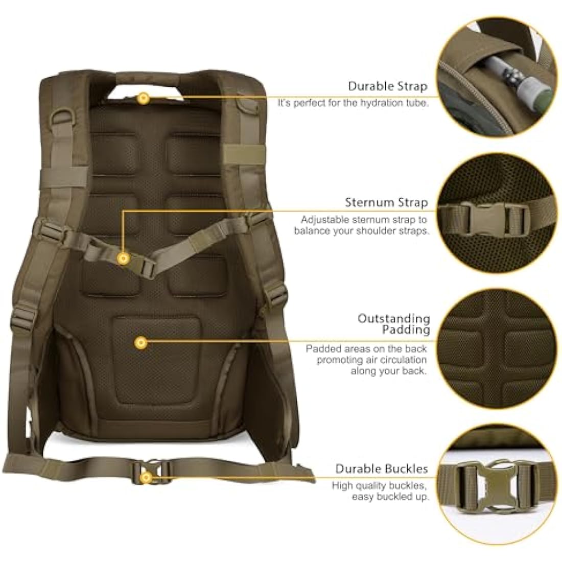 Mardingtop 40L Military Tactical Backpack | 600D Molle Hiking Rucksack