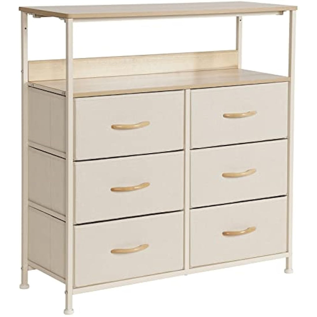 Jolof Store 6 Drawer Fabric Chest of Drawers | Steel Frame Storage Unit
