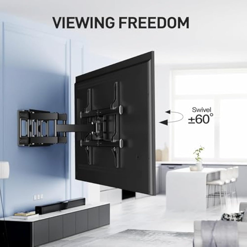 Perlesmith TV Wall Mount | 37-85 Inch Swivel Tilt Bracket | Max 60kg