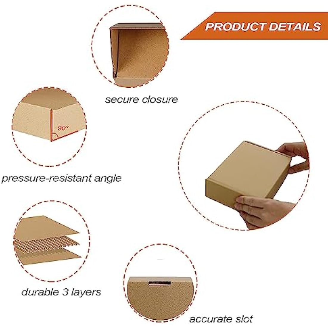 Jolof Store 7x5x2 Brown Corrugated Shipping Boxes - 25 Pack Small Mailers