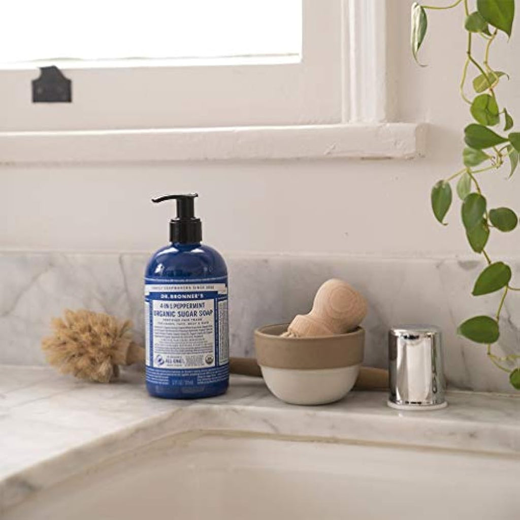 Dr. Bronner's Organic Peppermint 4-in-1 Soap | 335ml Pump Bottle