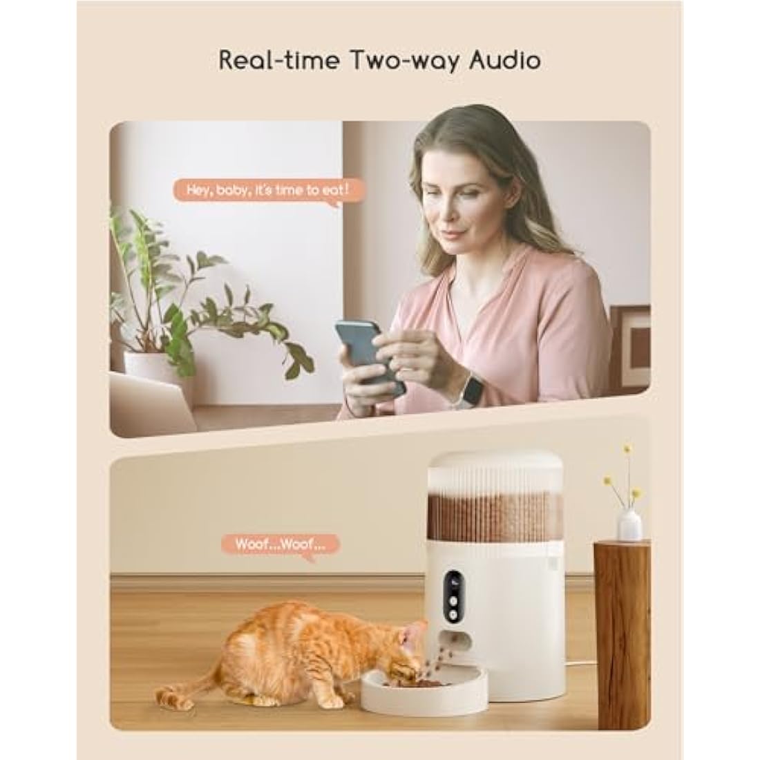 Faroro Automatic Cat Feeder with 3MP HD Camera | 5G WiFi Smart Pet Feeder