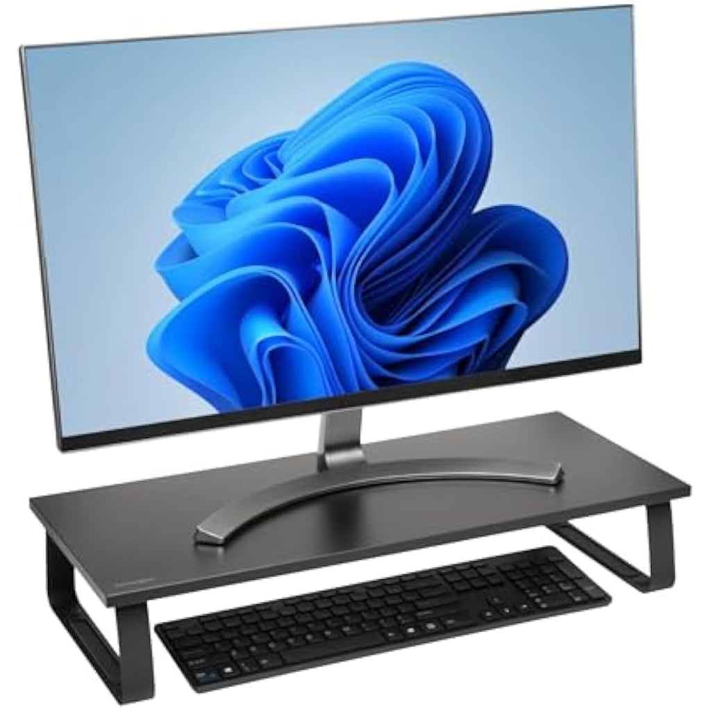Kensington Extra Wide Metal Monitor Stand – Ergonomic Desk Riser, Black
