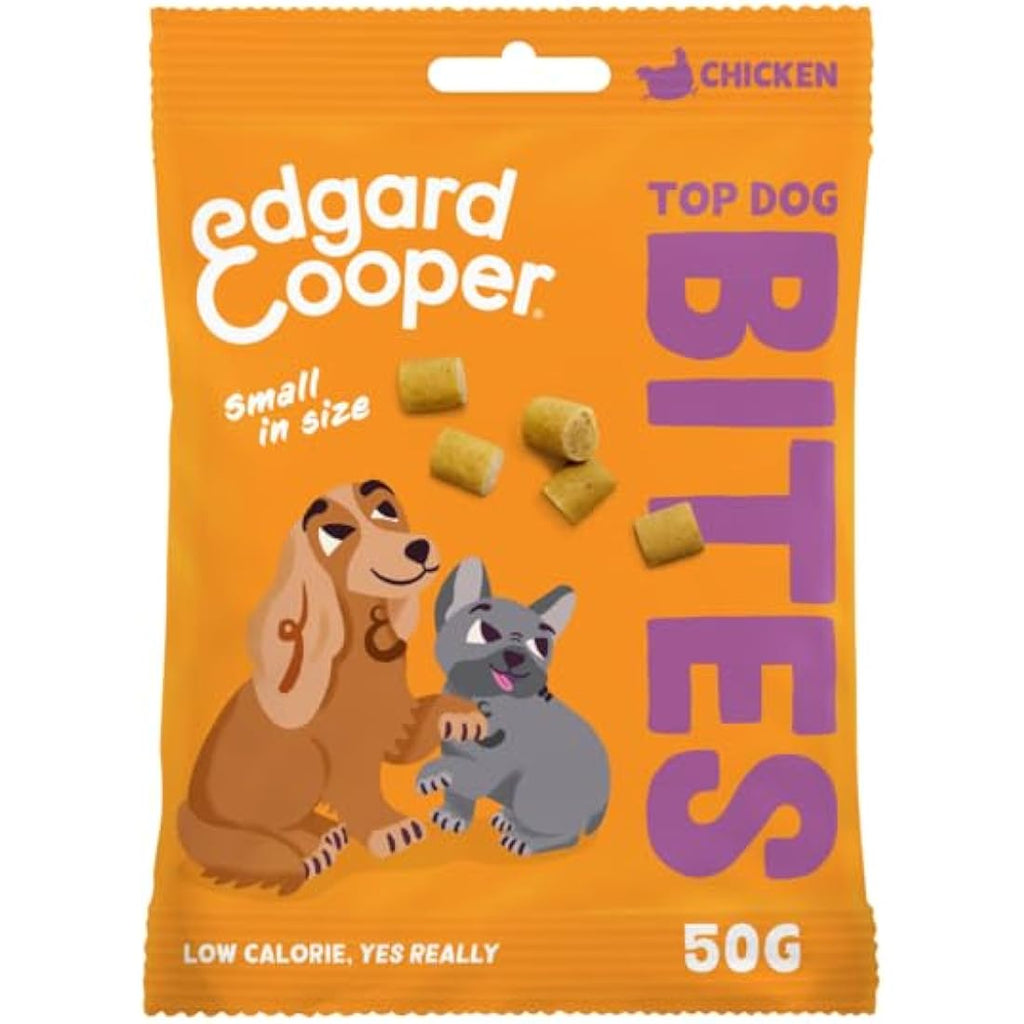 Edgard & Cooper Chicken Dog Bites – Grain Free High Protein Treats (15x50g)