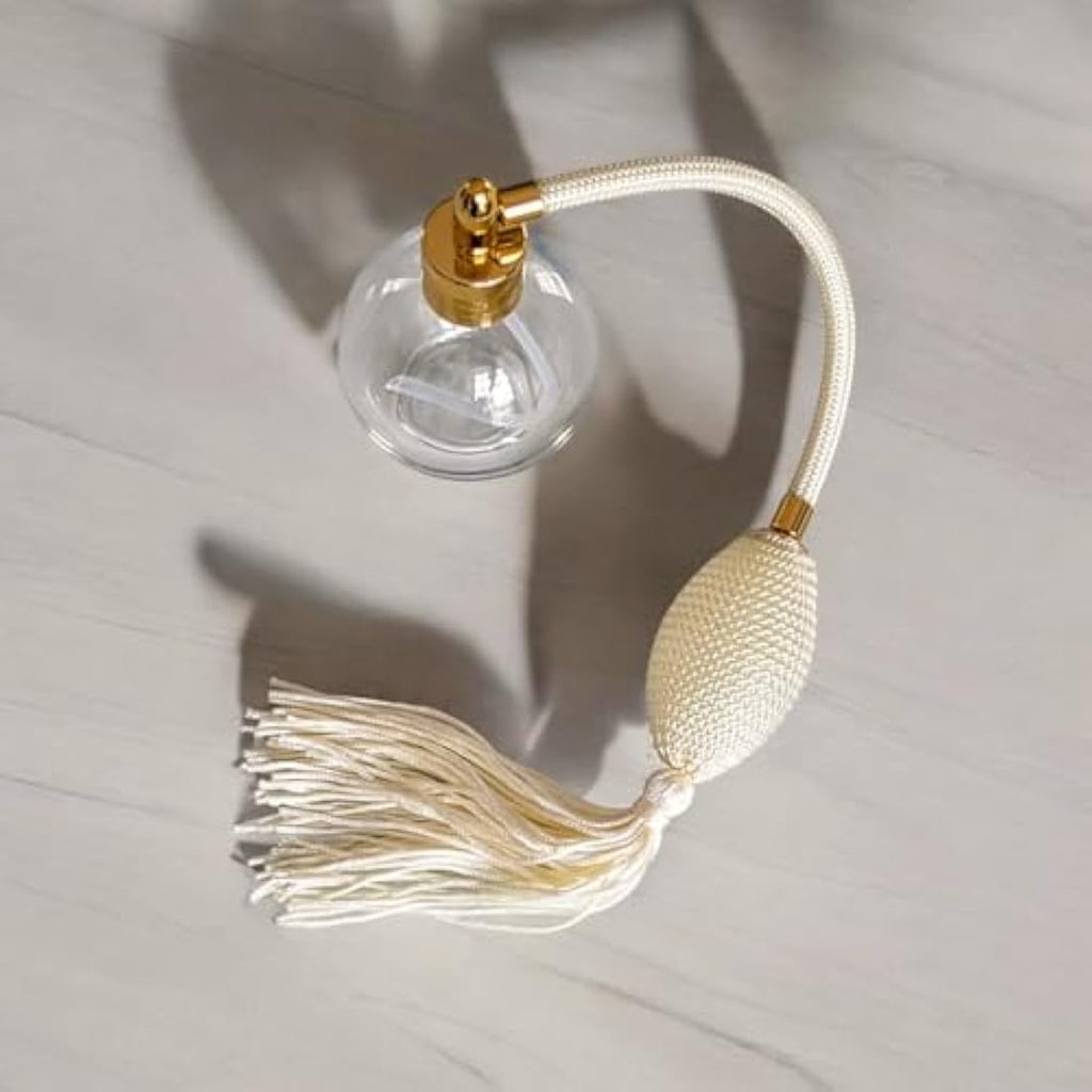 78ml Glass Perfume Atomizer Bottle with Ivory Tassel & Funnel