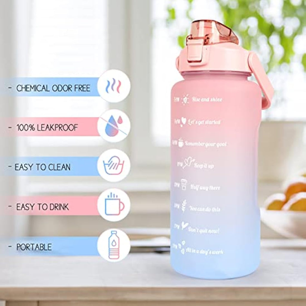 Jolof Store 2L Motivational Water Bottle | BPA Free Leakproof Sport Jug