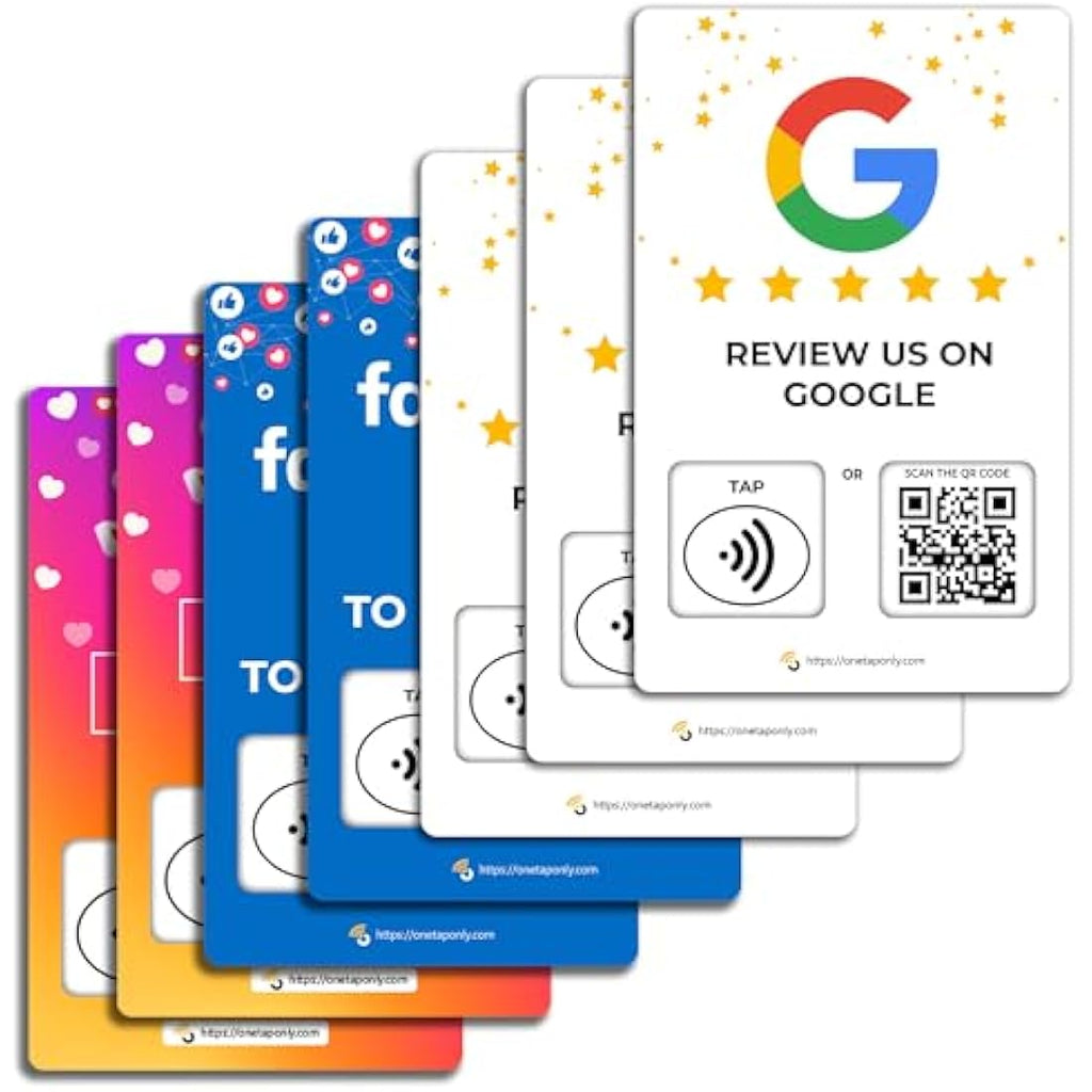 NFC Tap Card | Contactless Review QR Code Social Media Card