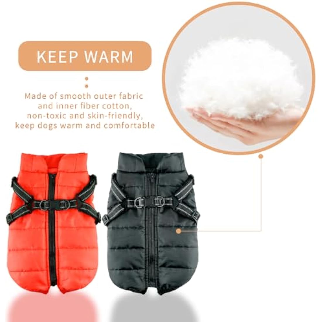 Jolof Store Waterproof Dog Coat with D-Ring – Warm Winter Puppy Jacket