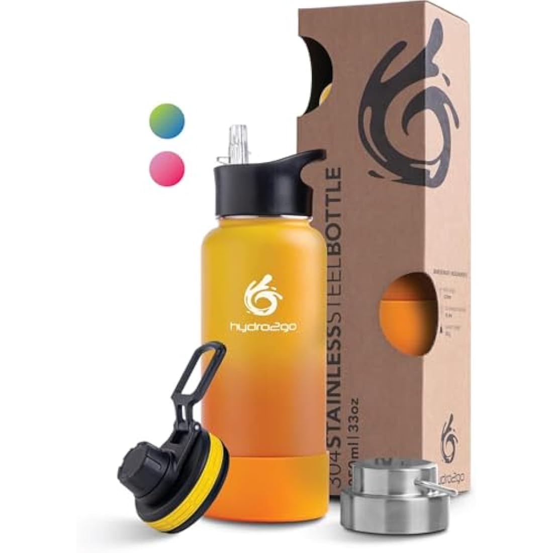 hydro2go Insulated Stainless Steel Water Bottle | 950ml Leak-Proof Mug