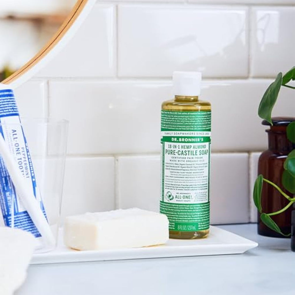 Dr. Bronner's Almond Pure-Castile Liquid Soap – Organic & Vegan, 473ml