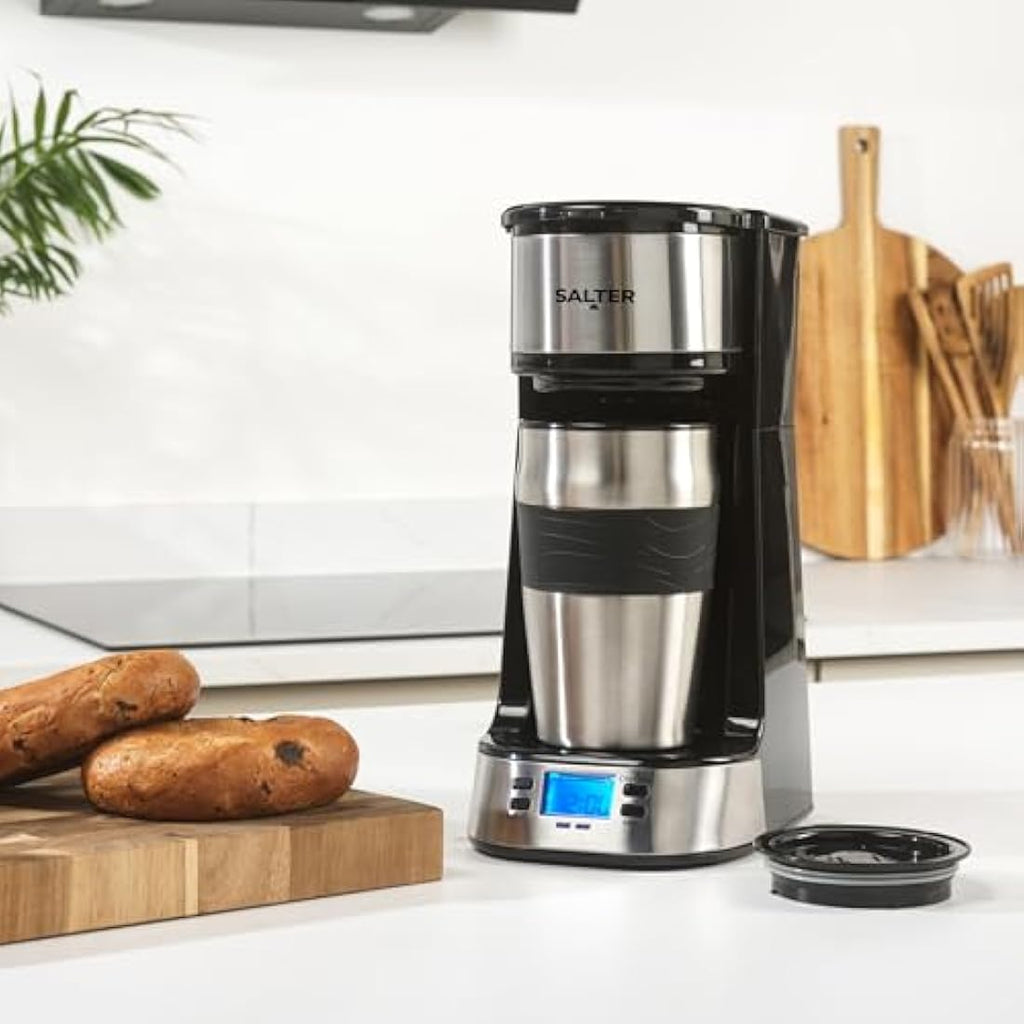 Salter EK2732 Personal Coffee Maker | 420ml Travel Mug & Washable Filter