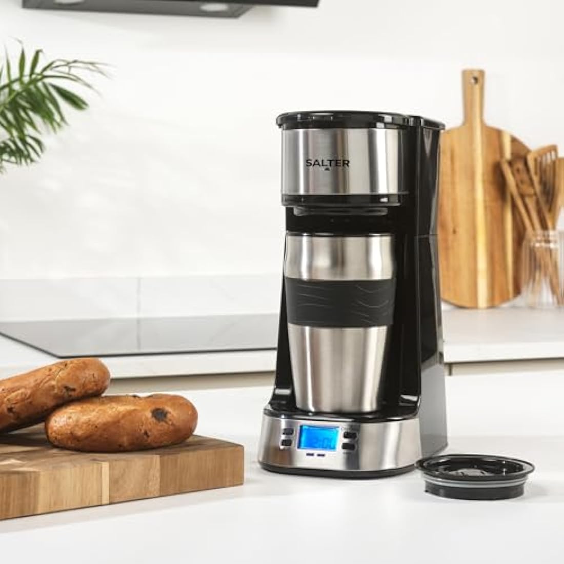 Salter EK2732 Personal Coffee Maker | 420ml Travel Mug & Washable Filter