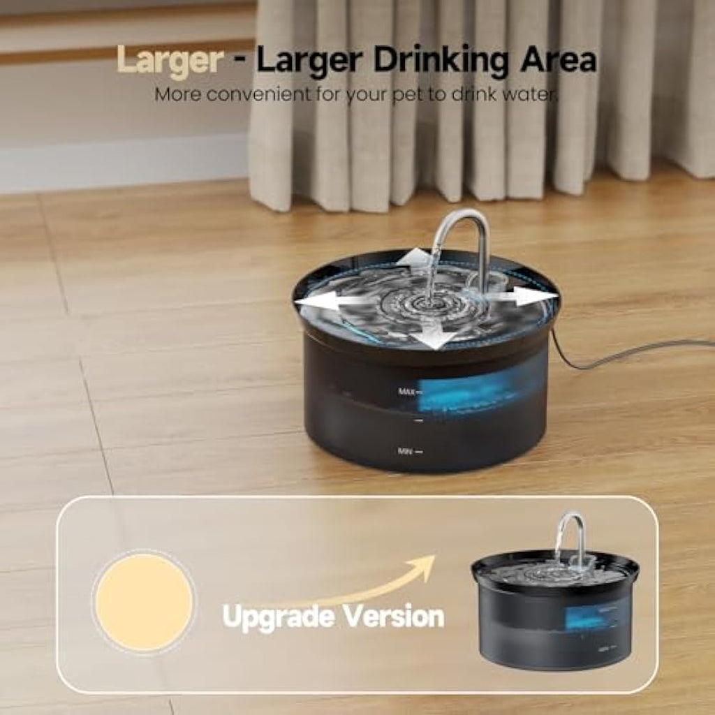 BMDSAE Cat Water Fountain - 2.8L Ultra Silent Pet Dispenser with Filter