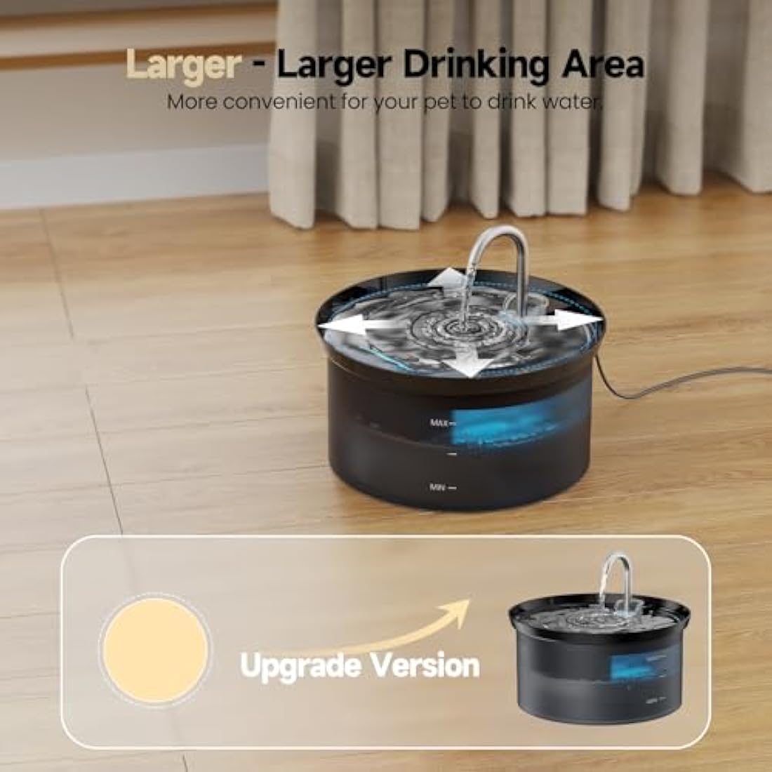BMDSAE Cat Water Fountain - 2.8L Ultra Silent Pet Dispenser with Filter