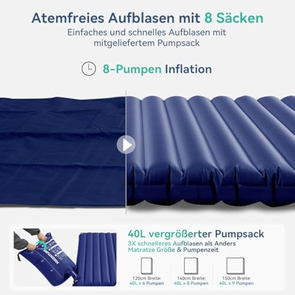 Hikenture Double Ultralight Sleeping Mat – Inflatable Camping Mattress