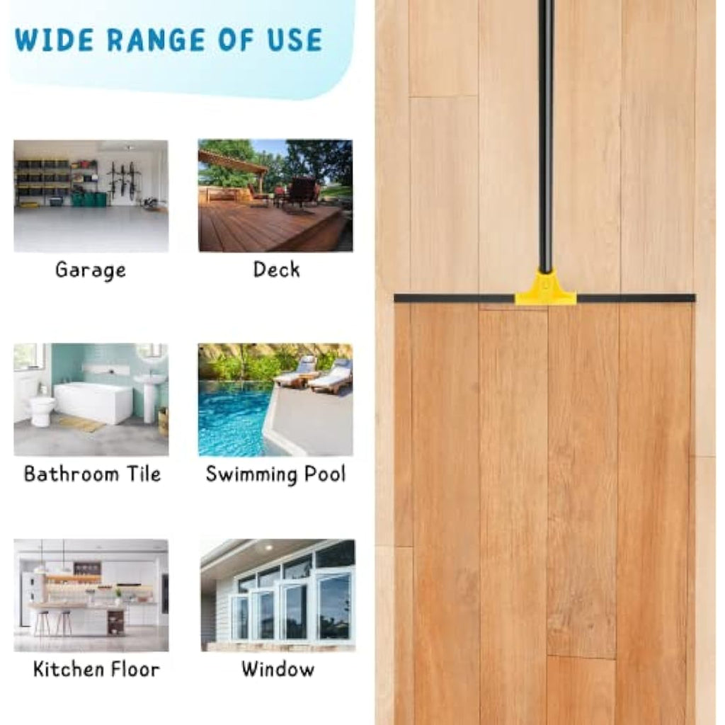 Jolof Store 60cm Floor Squeegee – Heavy Duty Rubber Broom with 160cm Handle