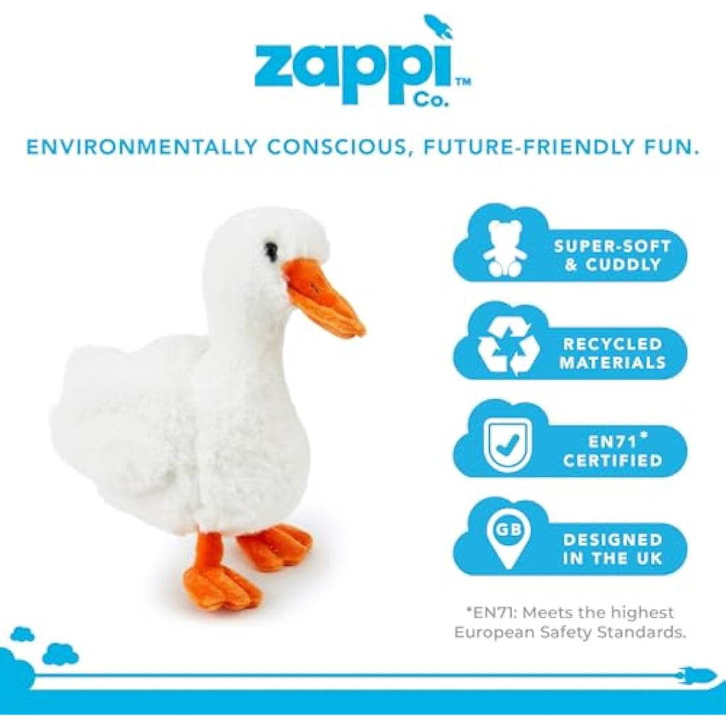 Zappi Co Duck Plush Toy – 25cm Eco-Friendly Soft Stuffed Animal