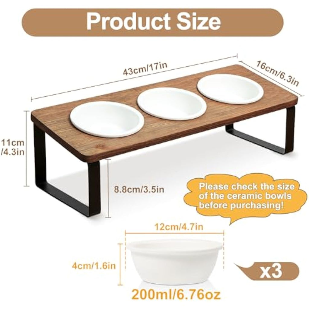 GUUSII HOME Raised Cat Bowl - Tilted Ceramic Elevated Feeding Station