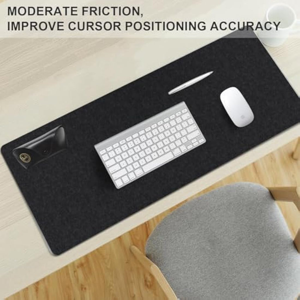 DawnTrees Felt Desk Mat - Extra Large 120x50cm Keyboard Pad, Dark Grey
