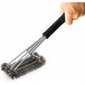 18" Triangle BBQ Grill Brush – 3-Branch Stainless Steel Cleaner