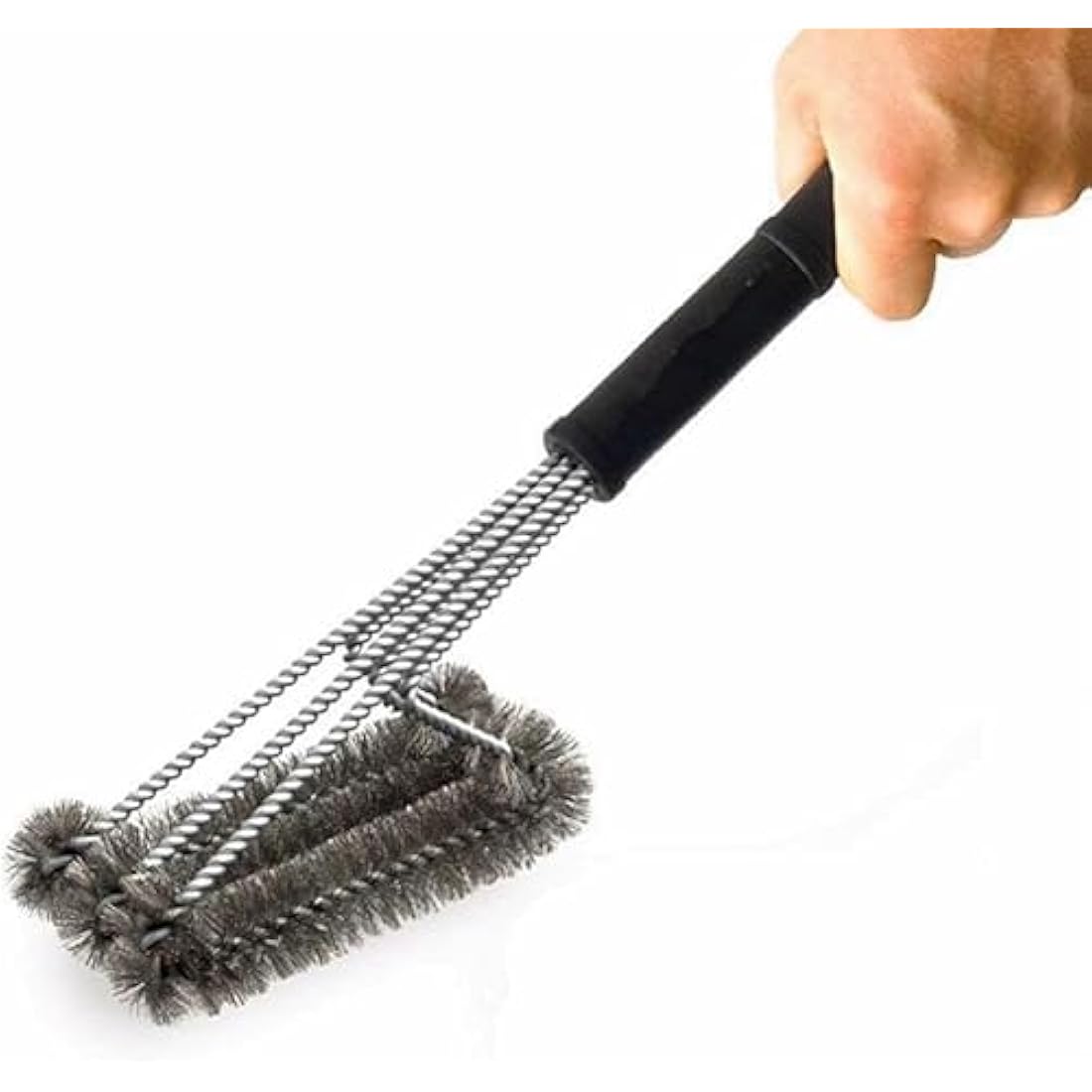 18" Triangle BBQ Grill Brush – 3-Branch Stainless Steel Cleaner