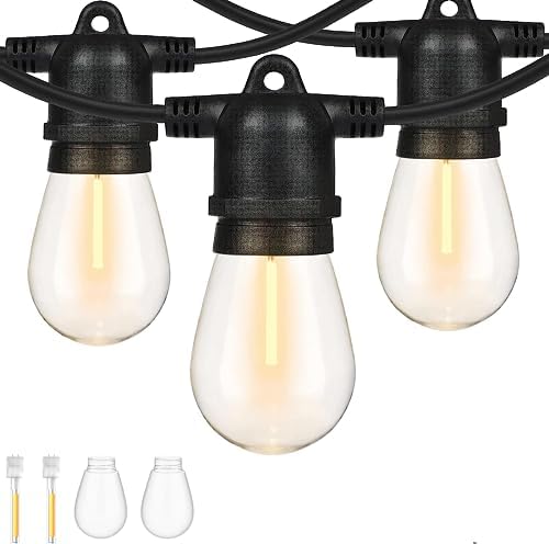 ZOTOYI 100FT Outdoor String Lights | Waterproof LED Festoon Lights - 30m