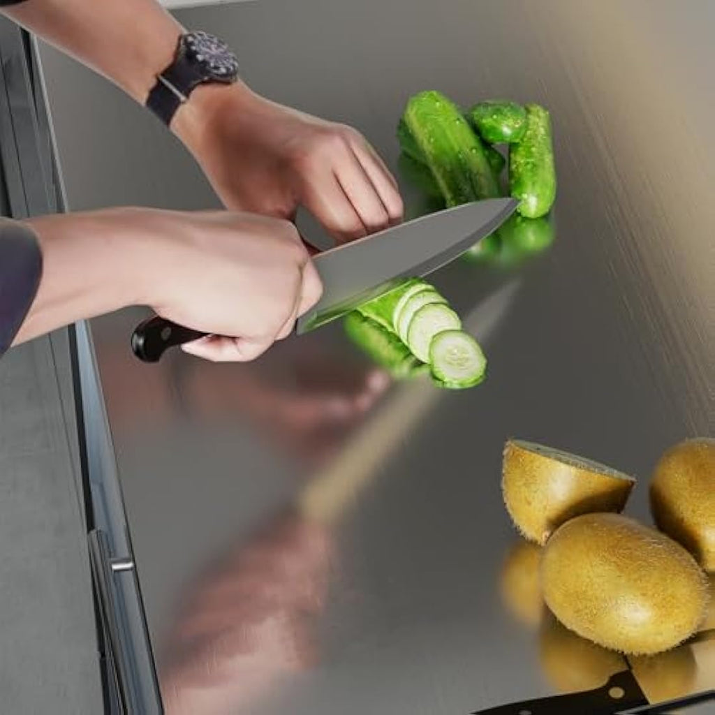 uyoyous Large Stainless Steel Cutting Board | 80x50cm Pastry Board