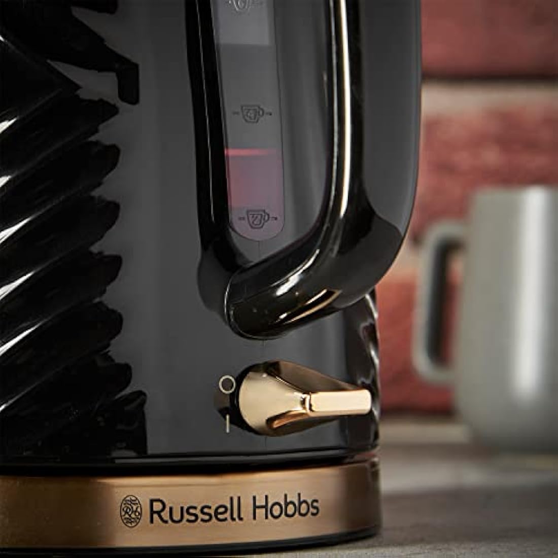 Russell Hobbs Groove Electric Kettle – 1.7L Fast Boil, Black & Gold