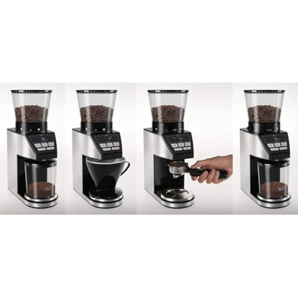 Melitta Calibra Coffee Grinder with Digital Scale – Stainless Steel